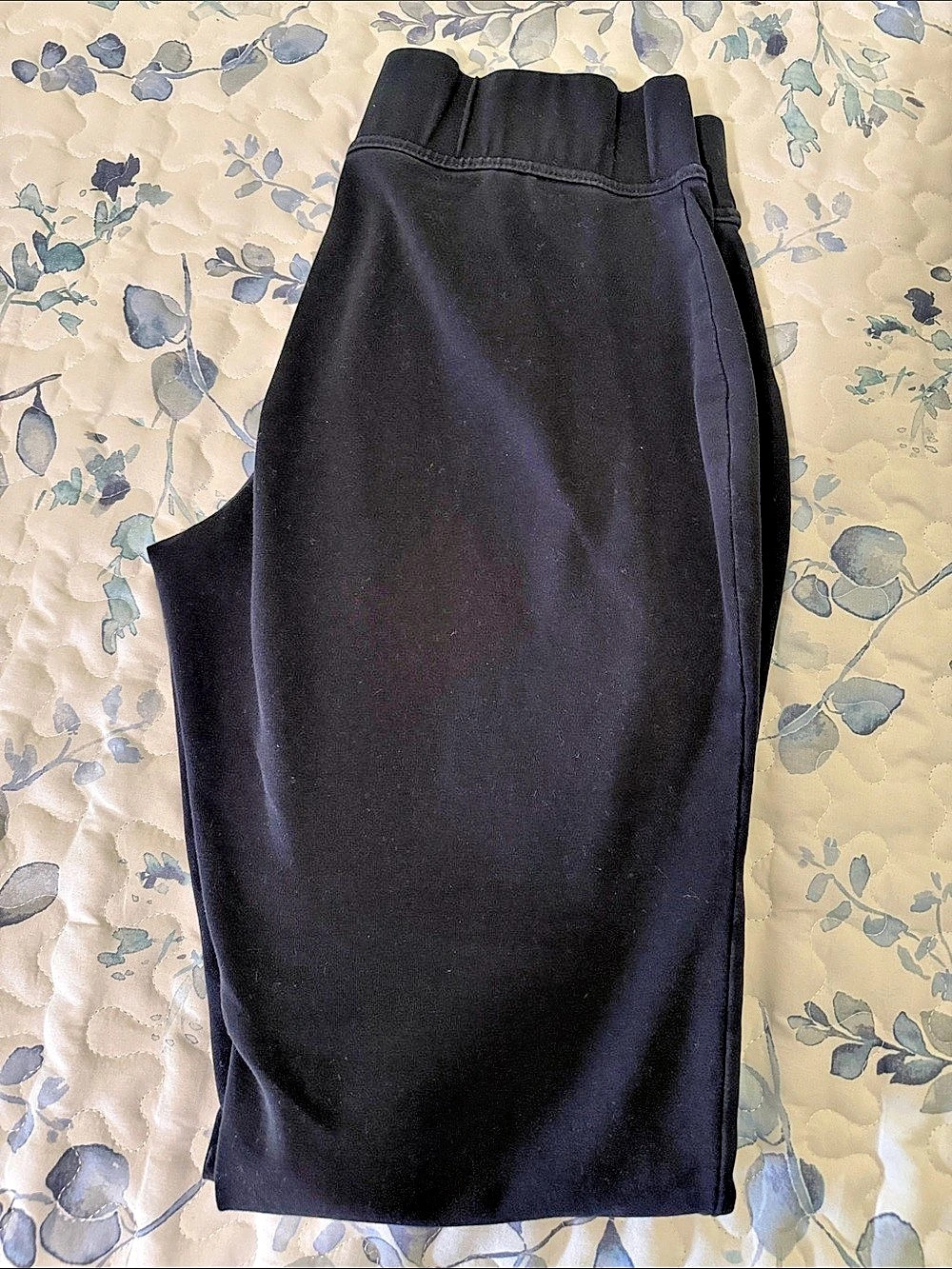 Lands' End Sport Knit High Rise Elastic Waist Pull On Pants Pull-On Pants Black